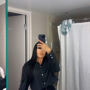 H&M Black Pinstripe Shirt